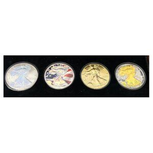 Morgan Mint 2004 Ultimate American Silver Eagle 4-Coin Set Colorized
